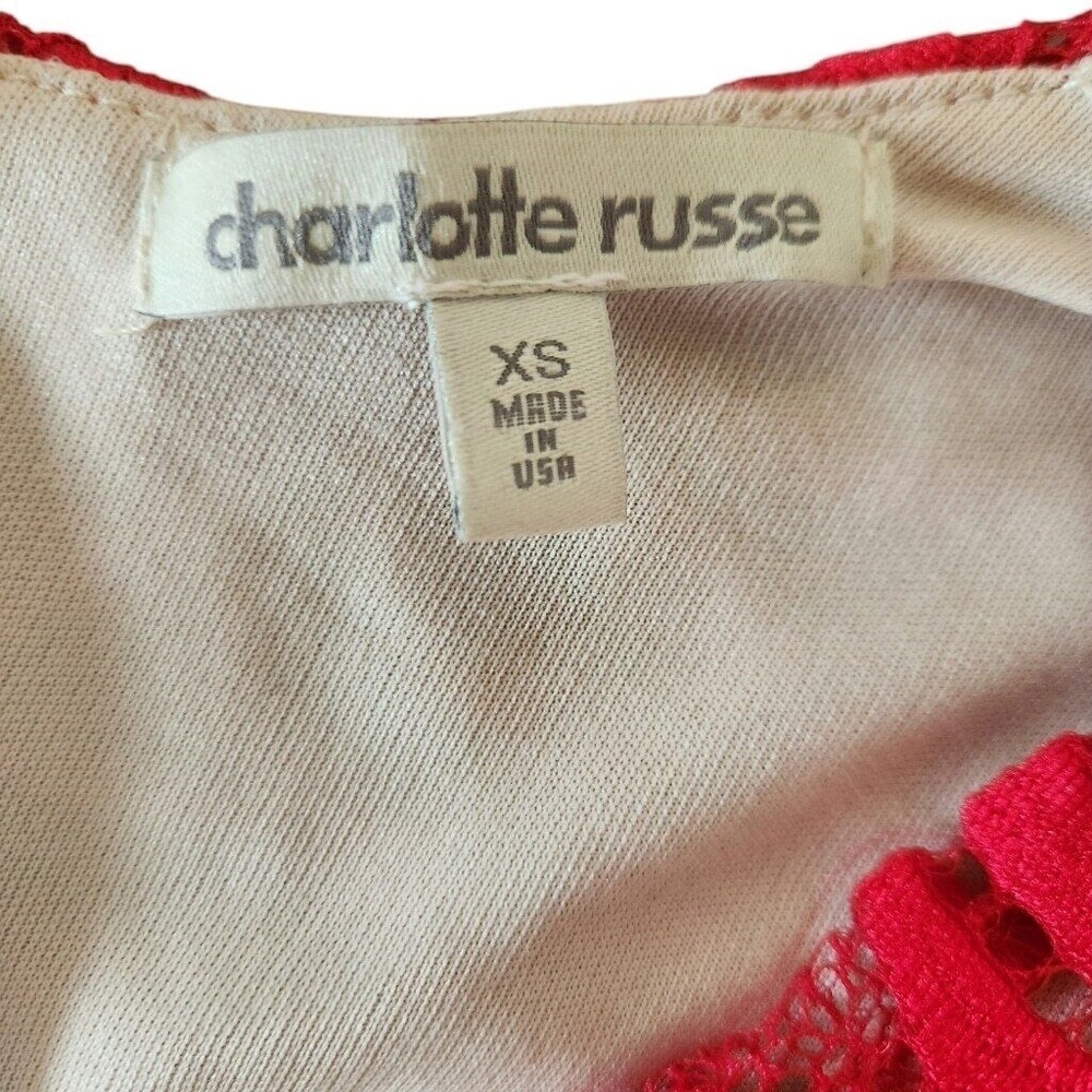 Charlotte Russe Red Lace Romper Extra Small - Picture 3 of 12